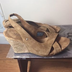 Ugg genuine suede wedges nwot
